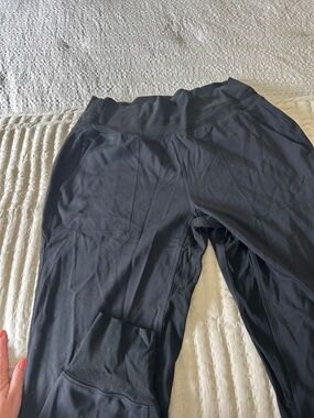Athleta Black Drawstring Active Shorts with Branded Waistband